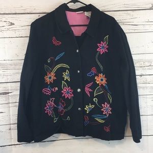 White stag black denim jacket